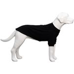 Lovelonglong Ribbed Dog T-Shirt Cotton Knitted Dog Sweaters for All Season Pet T-Shirts for Large Medium Small Dogs Black S