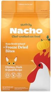 Made by Nacho Premium Dry Cat Food High Protein Kibble with Bone Broth 10lb Bag (Cage-Free Chicken, Duck & Quail with Freeze-Dried Pieces), Limited Ingredients