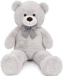 MaoGoLan Big Fluffy Gray Teddy Bear 39 inch Large Grey Stuffed Animal for Girlfriend Kids Boyfriend Teens