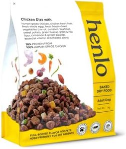 Henlo Baked Dry Dog Food for Adult Dogs | 1 KG | 100% Human-Grade Ingredients | Nutritionally Balanced Healthy Dog Food | Chicken Flavour | Suitable for All Breeds,Pack of 1