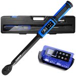 PUIBERS Digital Torque Wrench 1/2" Drive 3.8-250.8FT.LB (5-340Nm),Electronic Torque Wrench ±1% High Accuracy,5 Units LCD with Buzzer & LED Alerts for Car Bike Moto Truck