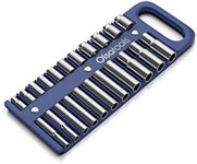 Olsa Tools Magnetic Portable Socket Organizer Tray | 1/2-inch Drive | Blue | Fits Deep, Regular & Shallow Sockets | Holds sockets up to 1”3/16 SAE / 30mm Metric | Professional Grade