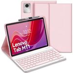 GOKOCO Keyboard Case for Lenovo Tab M11(TB330FU) 11 inch 2024 Cover with Magnetically Detachable Wireless Bluetooth Keyboard for Lenovo M11 Give Full Protection with Tab M11(Pink)