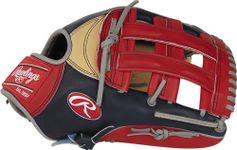 Rawlings | PRO Preferred Baseball Glove | Ronald Acuna Jr. Pattern | Right Hand Throw | 12.75" - Pro H-Web | Navy/Red/Camel