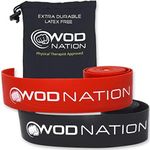 WOD Nation Muscle Floss Bands Recovery Band for Tack and Flossing Sore Muscles and Increasing Mobility : Stretch Band Includes Carrying Case (1 Black Heavy & 1 Red Medium)