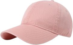 Malaxlx Cute Pink Baseball Cap for Women Men Adjustable Casual Dad Hat Cotton Low Profile Sports Hat Plain Cap