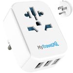 UK to US Plug Adaptor With 3 USB | UK Safety Standards | MyTravelPal® UK To USA Plug Adapter With USB | American Plug Adapter UK to US | UK To US Plug Adapter | USA Mexico Canada Thailand