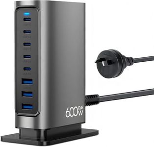 600W USB-C Charger Charging Station, 8-Port GaN Fast Charger with 140W PD, Multi-Port Power Adapter for Laptop, MacBook Pro, Google Pixel, iPad, iPhone, Samsung