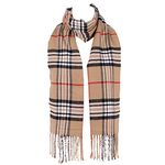 Hat To Socks Super Soft Classic Check Plaid Winter Scarf for Men and Women (Camel)