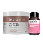 hk vitals Marine Collagen Supplements (Orange, 100g) | With Multivitamin Plus Women | Advanced Daily Multivitamin for Active Women, 30 Tablets | Combo Pack