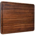 AZRHOM XL Large Walnut Wood Cutting Board for Kitchen 20x15 inch (Gift Box) with Juice Groove Non-Slip Mats, Extra Thick Reversible Butcher Block Wooden Chopping Board