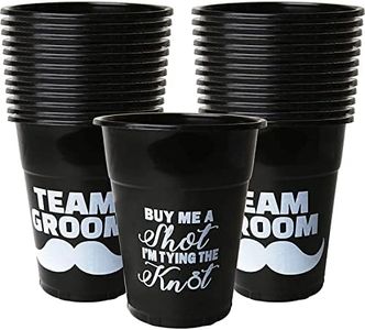 Neliblu Bachelor Party Supplies - Team Groom Cups Bulk Pack of 25 Plastic Cups