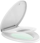 Toilet Seat with Built-In Potty Training Seat, Elongated Toilet Seat Cover with Soft Close Hinge Magnetic Kid Lid Non-Slip Seat Bumpers Toilet Lid for Elongated or Oval Toilets Fits Adult and Child