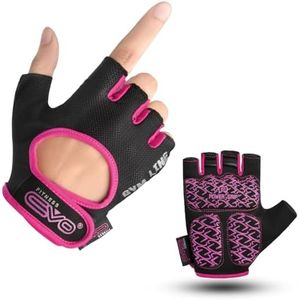 EVO Fitness Women Weight Lifting Gym Gloves Breathable Workout Ladies Exercise Training Bodybuilding Girls Cycling with Non-Slip EVA Foam Palm Protection (Pink, M)