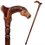 GC-Artis Horse Head Handle Carved Walking Cane Unique Designer Walking Stick Crafted Wooden 36” for Men and Women