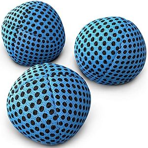 speevers Juggling Balls for Beginners and Professionals, XBalls Set of 3 Fresh Design - 5 Beautiful Uni Colors Available, 2 Layers of Net Carry Case, Choice of The World Champions 120g (Blue)