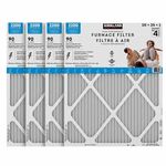 Kirkland Signature 20x25x1 Air Filter (4-Pack) Electrostatic Pleated Air Conditioner HVAC AC Furnace Filters for Allergies, Pollen, Mold, Bacteria, Smoke, Allergen, MPR 2200,Furnace Filter