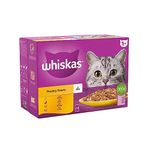 WHISKAS 1+ Cat Pouches Poultry Feasts in Jelly 12 x 85 g