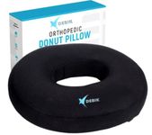 DEBIK I Orthopaedic Coccyx Donut Pillow Seat Cushion for Lower Back Pain, Sciatica, Tailbone, Lumbar Pain Relief (BLACK)