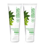 Organic Harvest Acne Control Mattifying Face Wash: Neem & Tulsi | Cleanser for Oily Skin | For Acne and Pimples | For men & women | 100% American Certified Organic | Sulphate & Paraben-free | 100g ( Pack of 2 )