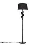 MiniSun Modern Black Hanging Monkey Floor Lamp with a Black Tapered Shade