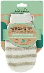OMNIA BOTANICA - Gant de bain bi-matière - Lin et bambou - Massage et gommage corps en douceur - Gant de massage - Convient à tous les types de peaux - spa - Exfoliation douce
