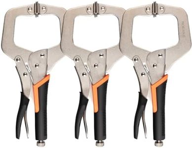 NOEAIKE 3-Pack 11 Inch Metal Face Clamps for Welding& Woodworking,Adjustable Heavy Duty Locking Pliers C Clamps