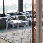 Take Me Home TAKEMEHOME29 Furniture Philip Dining Chair, Acrylic In Clear With Arm, Ghost Dining Chair