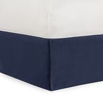 Tailored Velvet Bed Skirt with Split Corner 18 inch Drop-Twin XL , Navy Modern Dust Ruffle, High-End