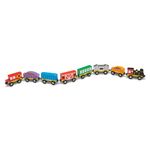 Melissa & Doug Wooden Train Cars (8 pcs) | Magnetic Train, Wooden Train Toys, Train Sets For Toddlers And Kids Ages 3+