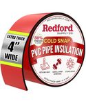 Redford Supply Co. 4in x 14ft PVC Pipe Insulation Tape, PVC Pipe Insulation Outdoor, PVC Pipe Tape, Insulation Tape for Water Pipes, Outdoor Pipe Insulation Wrap, Rubber Foam Tape