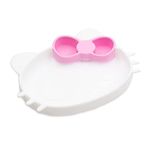 Bumkins Toddler and Baby Suction Plates, Hello Kitty Silicone Grip Dish for Babies and Kids, Baby Led Weaning, Baby Feeding Supplies, Platinum Silicone for Babies 6 Months Up