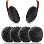 Geekria 2 Pairs Medium Flex Fabric Washable Headphone Covers/Earphone Covers/Ear Pads Protector/Stretchable Sanitary Earcup, Fits 3.14"-4.33" Headsets (Black-Red)