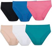 Fruit of the Loom Womens Microfiber Hi-Cut Panties 6 Pack, 6, Assorted