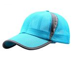 Womens Mens Quick Drying Mesh Baseball Cap Breathable Sun Protection Hat Adjustable Tennis Golf Fishing Cap Lake Blue