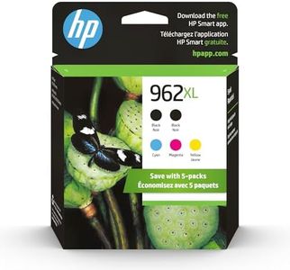 HP Original 962XL Black, Cyan, Magenta, Yellow High-Yield Ink Cartridges (5-Pack) | Works OfficeJet 9010 Series, OfficeJet Pro 9010, 9020 Series | Eligible for Instant Ink | 6ZA57AN