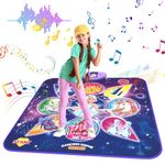 Skirfy Dance Mat, Unicorns Toys for Girls Electronic Dance Pad with 7 Games Mode, Dance Games with Touch Sensitive LED Lights, Birthday Party Games for Toddler Girls for 3-12