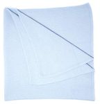 Graham Cashmere - 100% Cashmere Purl Stitch Large Baby Blanket - Made in Scotland (Soft Blue)