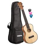 CASCHA Tenor Ukulele, solid spruce top, solid top, Hawaiian guitar set with Aquila strings, accessories, bag and 3 picks