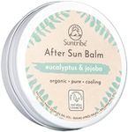 Suntribe Natural After Sun Balm Eucalyptus & Jojoba - 100 ml, 100% Organic & Natural - Peppermint & Eucalyptus Smell (Perfume Free) - Cooling & Soothing - Minimalistic Formula, Zero Waste