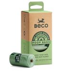 Beco Strong & Large Poop Bags - 120 Bags (8 Rolls of 15) - Unscented - Dispenser Compatible Dog Poo Bags