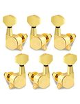 Bogart Locking Guitar String Tuning Pegs Sealed Machine Heads Tuners Tuning Keys 3 Left 3 Right for Electric Guitar or Acoustic Guitar Gold. TP 21-GD-3L 3R-1