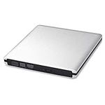 External CD DVD Disk Drive for Laptop/Desktop PC, Aluminum Alloy USB 3.0 Type C Portable CD/DVD Player Rewriter Burner Writer Optical Drive Compatible with Windows MacBook Mac Linux Mac OS