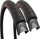 Fincci Pair 26 x 1.95 Inch Foldable Slick Tire for Road Mountain MTB Hybrid Bike Bicycle - Pack of 2 Tires