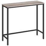 HOOBRO Console Table, Slim Console Table for Hallway, Metal Frame, Compact Display Table, Sofa Table for Small Spaces, Entryway, Living Room, Sturdy, Greige and Black EBG75XG01