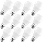 MaxLite A19 LED Bulb, Enclosed Fixture Rated, Daylight 5000K, 100W Equivalent, 1600 Lumens, Dimmable, E26 Medium Base, 12-Pack