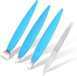 BEZOX Pedicure Knife Set - Callus Shavers, Corn and Hard Thick Skin Remover Knives for Foot, Metal Nail File & Nail Lifter - Professional Pedicure Tools with Storage Box (Blue)