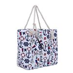 DonDon Large Beach bag for women with zip Waterproof Pool bag tote beach bags Ship White Blue Red