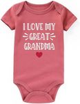 AIZFFZY I Love My Great Grandma Baby Clothes boy girl Loves Me To be Great Grandma Gifts Baby Bodysuits Baby Romper, Love Great Grandma Mauve, 12-18 Months