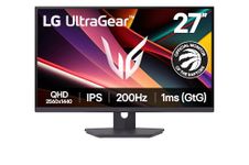 LG Gaming Monitor 27G610A-B Ultragear 27-inch IPS Panel QHD (2560 x 1440) / 200 Refresh Rate, 1ms / AMD FreeSync Premium/VESA DisplayHDR 400 / HDMI, DisplayPort/Tilt, Height, Swivel, Pivot